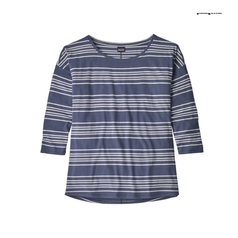 Patagonia‎ Shallow Seas 3/4-Sleeved Top Lightning Stripe Dolomite Blue Medium